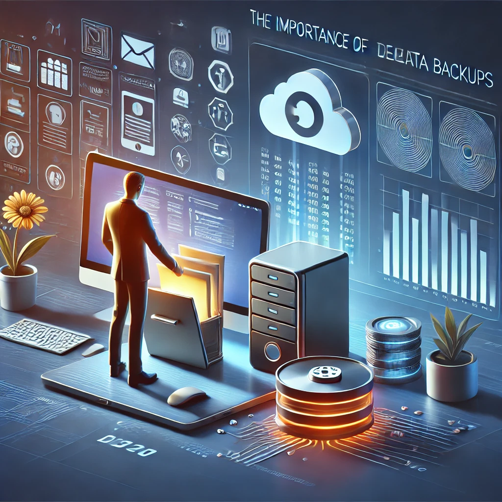Cloud and hard drive illustration for data backups